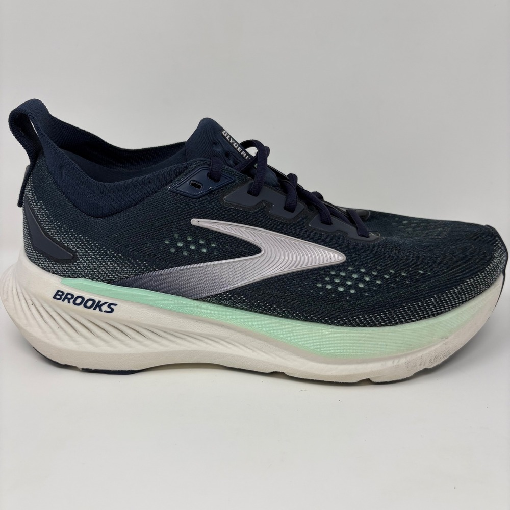 Brooks Glycerin 23 Womens Size 10 Navy Blue White Running Shoes (1204651B453)